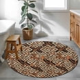 thumbnail image 4 of Boho Tribal Round Area Rug 4ft, Abstract Floral Geometric Pattern Art Vintage Washable Non-Slip Circle Rugs for Bedroom Living Room Kitchen, Soft Non Shedding Circle Carpet for Dining Room Dorm, 4 of 9