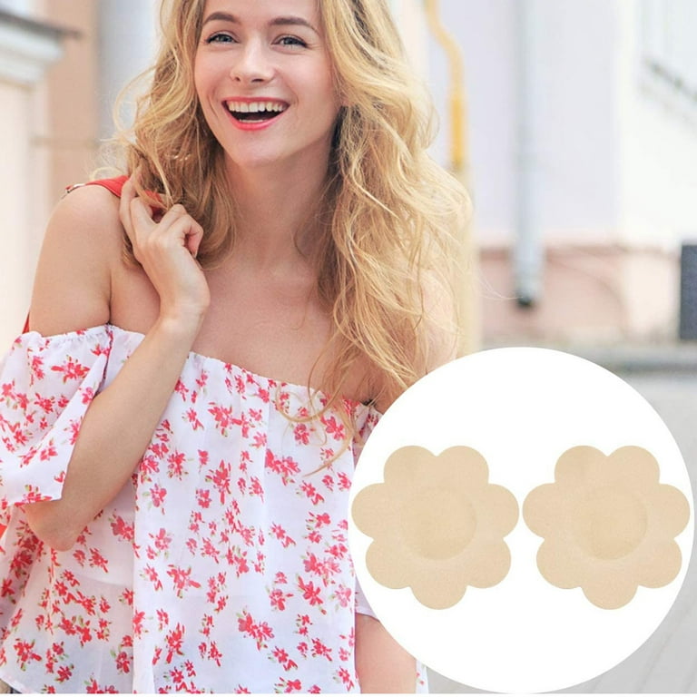 30 Pcs Women Nipple Covers Disposable Breast Pasties Comfortable Sexy  Adhesive Satin Petals Pastie 