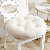 16" Tufted Plush Round Chair Cushion - Non-Slip Dining Seat Pad for Kitchen/School - Warm Thick Winter Cushion