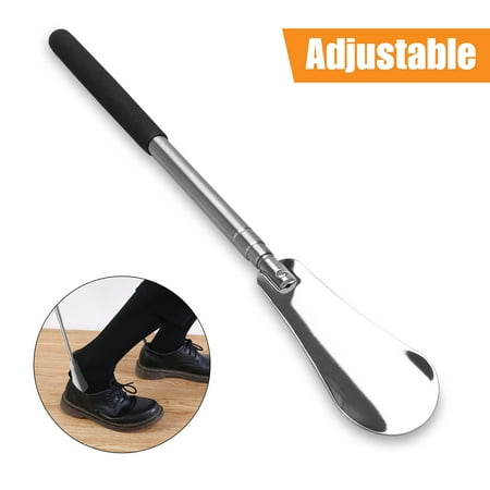 

Stainless Steels Metal Shoe Horn With Long Handled 12 -25 Stretchable Metal Shoehorn Adjustable and Telescopic Shoe Lifter for Men Women Kids Seniors