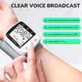 thumbnail image 6 of EHIG Wrist Blood Pressure Monitor,Voice Large LCD Display Adjustable Wrist Cuff 5.3-7.7 inch with 2 Users 180 Memory, 6 of 7