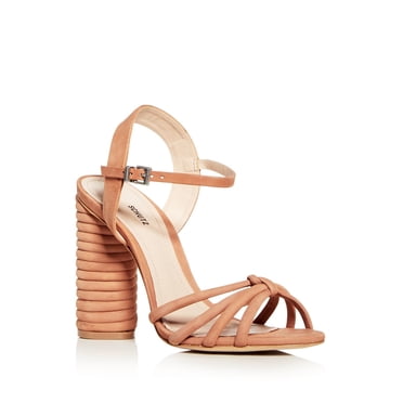 SCHUTZ Womens Beige Padded Cork Accents Ankle Strap Strappy Gimenez Open Toe Block Heel Heeled main image 1