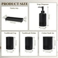thumbnail image 3 of Bathroom Accessories Set, 6-Piece Bathroom Accessory Set, Toothbrush Holders Set, Soap Dispenser, Vanity Tray, Tumbler, Cotton Swab Jars, Bathroom Organizer for Modern Bathrooms(Matte Black), 3 of 14