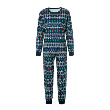 

Genuiskids Christmas Matching Family Pajamas Parent-child Nightwear Set Jumpsuit Long Sleeve Trees Printed Tops Stretch Pants Sleepwear Holiday Party Pjs Sets