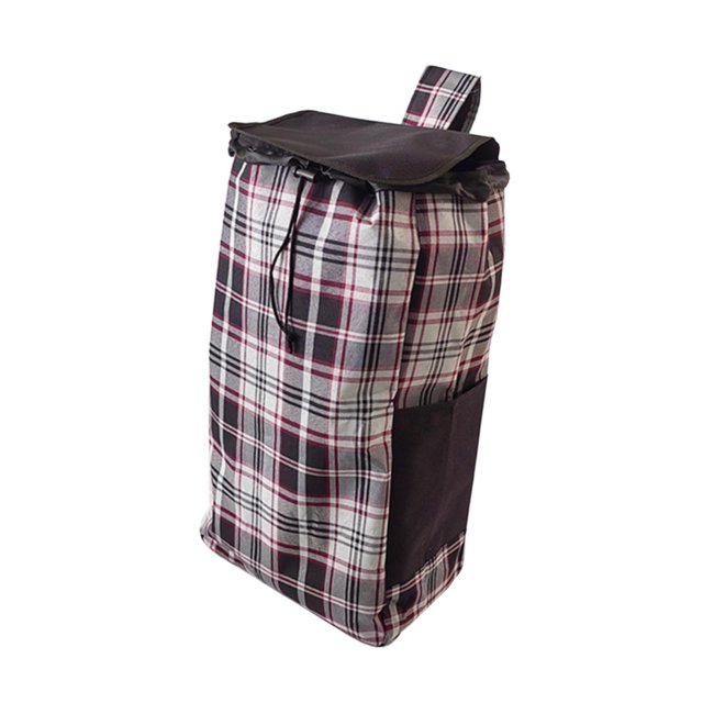 Bolsa de compras de tela Oxford, resistente al desgaste, para carrito de supermercado Gris