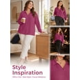 thumbnail image 6 of Mengpipi Womens Plus Size Tops Long Sleeve V-Neck Polo Shirts Pullover Sweaters Fall Winter 1X-5X, 6 of 9