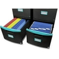 thumbnail image 3 of Storex 2-Drawer Mobile Filing Cabinet, Letter/Legal, Black/Teal, Pack of 2, 3 of 3