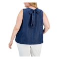 thumbnail image 2 of ANNE KLEIN Womens Navy Denim Sleeveless Round Neck Trapeze Top Plus 2X, 2 of 2