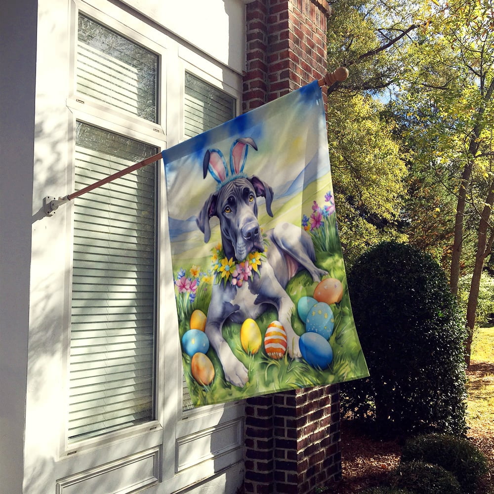 Great Dane Easter Egg Hunt House Flag 28 in x 40 in