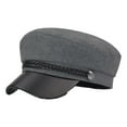 thumbnail image 1 of Sonducket Sombrero de capitán femenino, gorra con visera, estilo británico, Retro, Multicolor, mantiene el calor, suave, cómodo, respetuoso Sombreros Gris De lana, 1 of 6