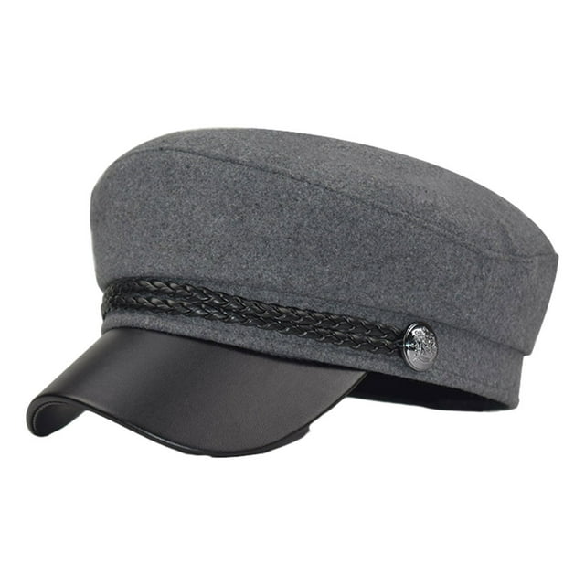 Sonducket Sombrero de capitán femenino, gorra con visera, estilo británico, Retro, Multicolor, mantiene el calor, suave, cómodo, respetuoso Sombreros Gris De lana