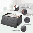 thumbnail image 5 of Giantex Folding Storage Ottoman Bench, Fabric Footrest w/ Removable Storage Bins & Padded Seat, Toy Storage Organizer Chest Box, Grey, 5 of 10