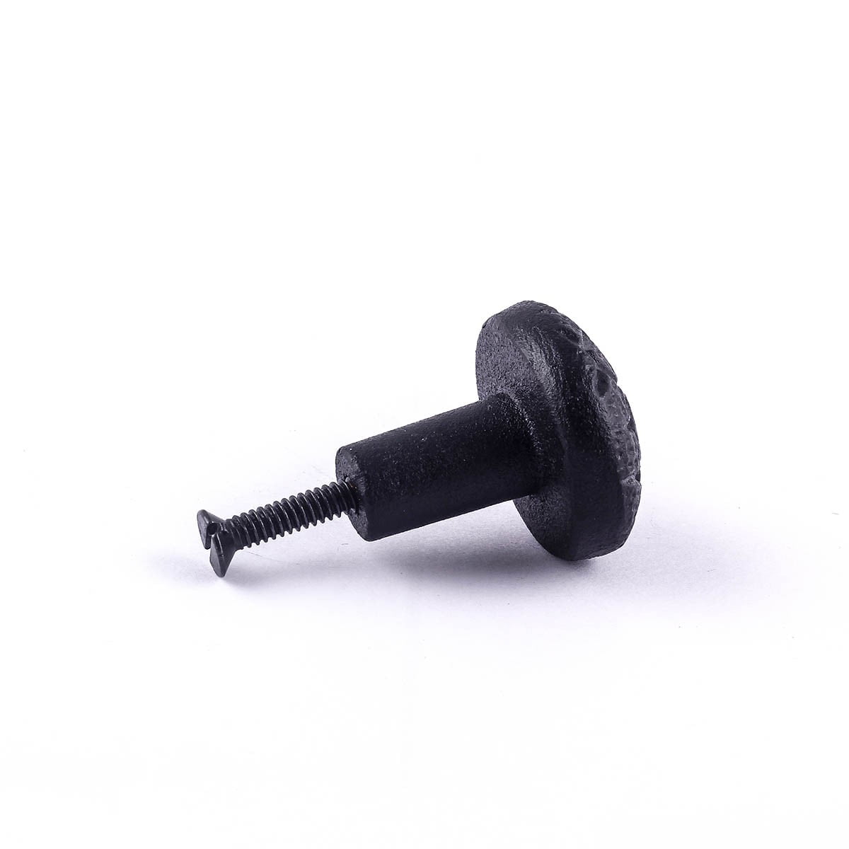 Iron Kitchen Cabinet Knob Black Round Cobble Stone style Kitchen Cabinet Hardware Pack of 4|Renovators Supply