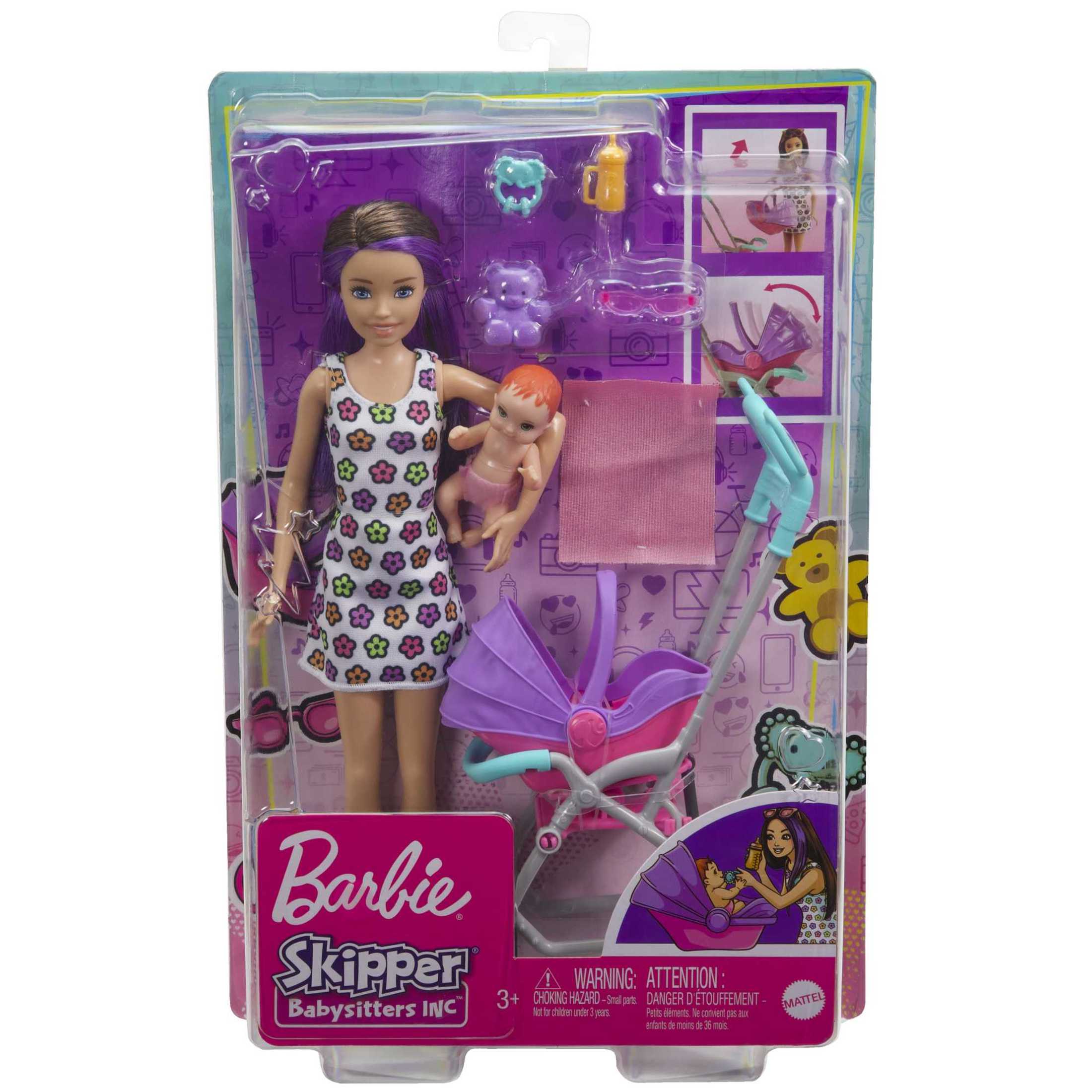 Barbie Skipper Babysitters Inc. Doll & Stroller Playset, for 3 Years & Up, Multicolor