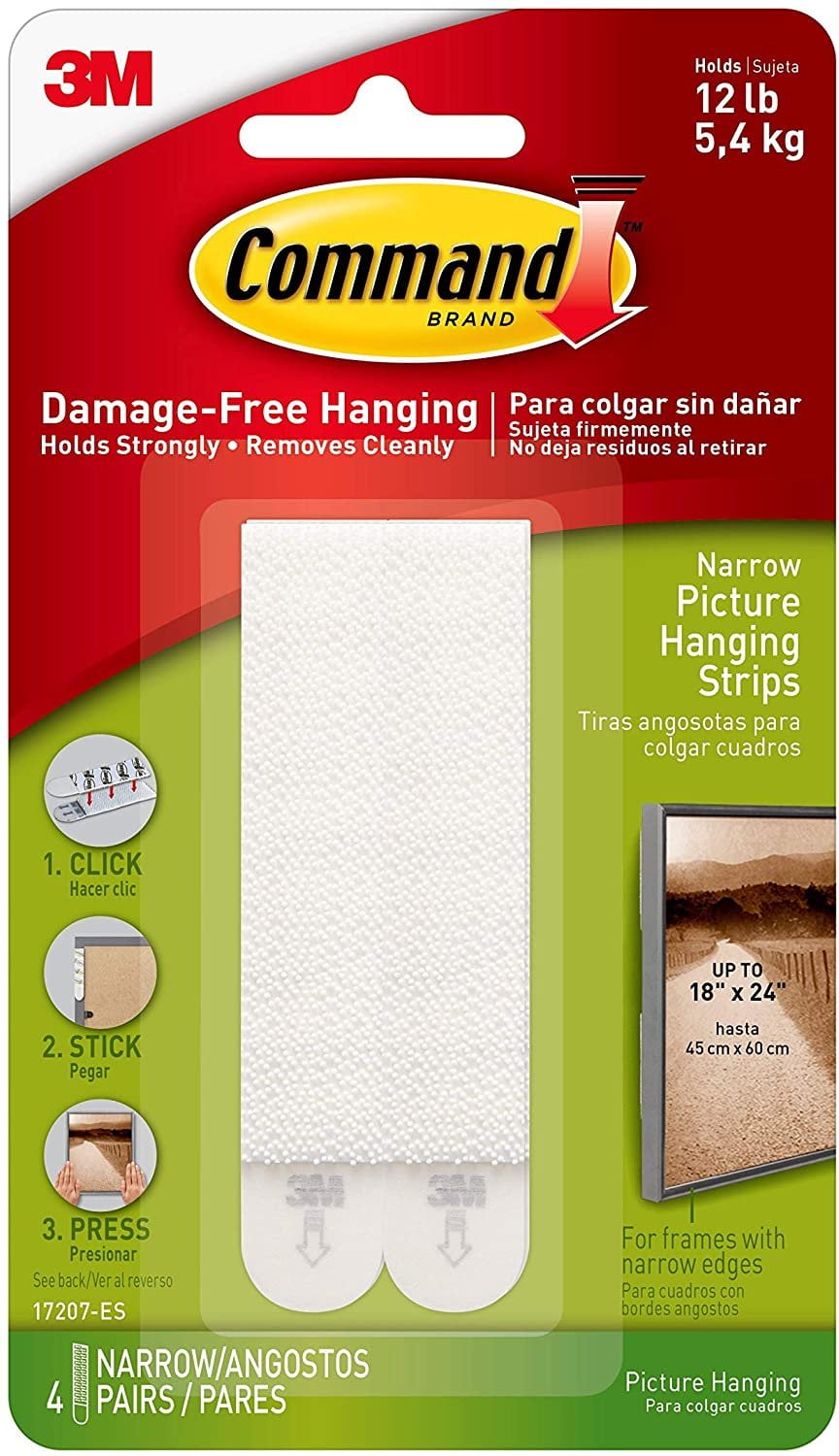 Command 17207 Narrow Picture Hanging Strips - 4pcs - Trimming Shop