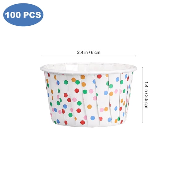 ELAYARD Polka Dot Paper Treat Cups Disposable Dessert Bowls 2.56X2.56X1.57in(100 pcs)