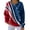 Blue, variant on MEICHEN Women's America Flag Shirt Stripes Crew Neck Loose Casual Pullover USA 250th Anniversary Printed Casual Sweatshirt