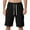 Black, variant on OSOLU Men's Summer Fashion Solid Color Buckle Cargo Shorts Loose Sports Sweatpants Knee Length Daily Relaxed Fit Breathable Bottoms