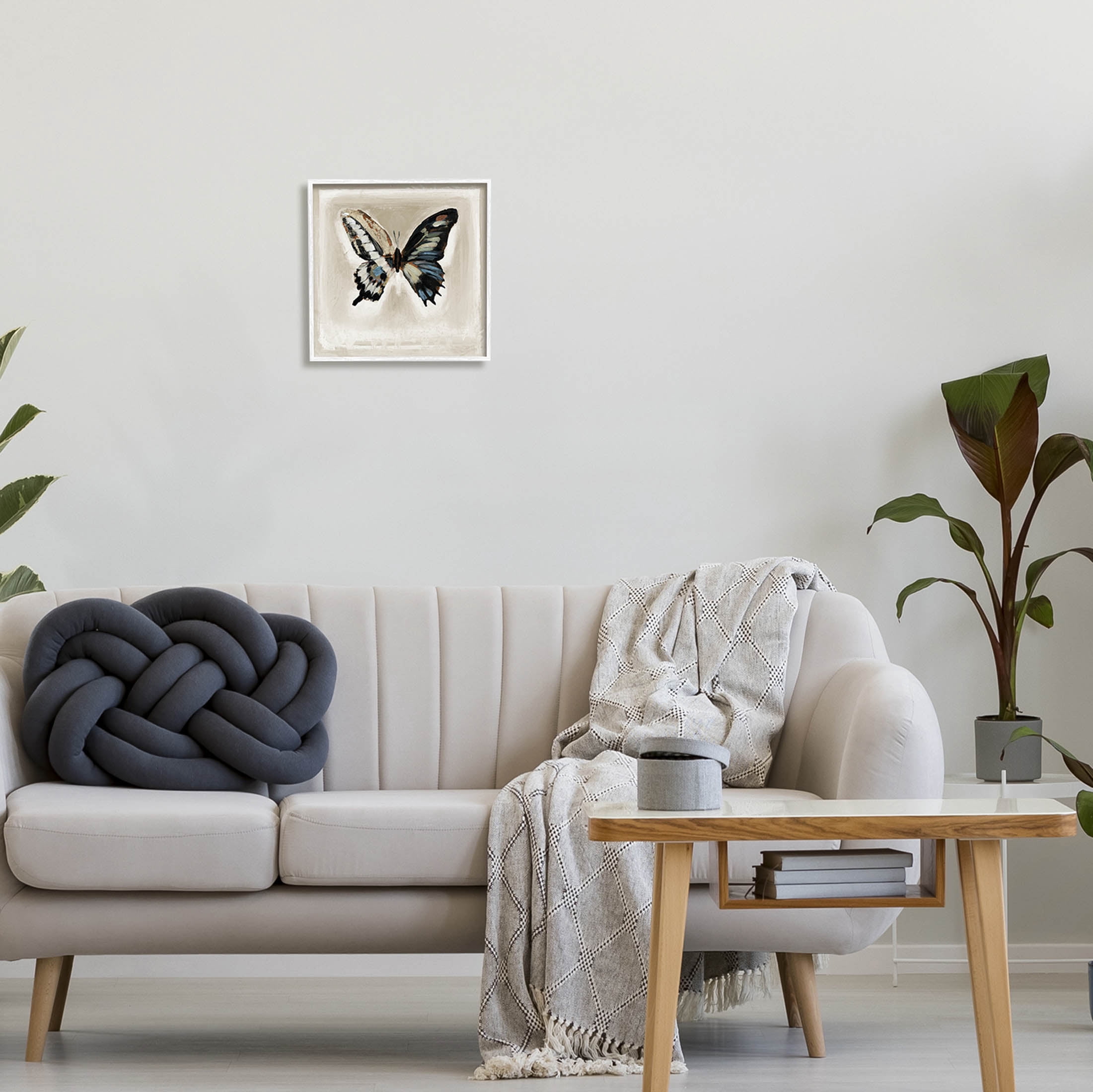 Stupell Industries Bold Butterfly Insect Painting White Framed Art Print Wall Art, Design by Stacy D'Aguiar