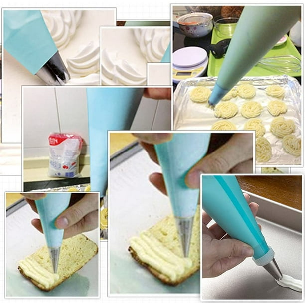 Silicone Pastry Bags 3 Sizes Reusable Icing Piping Bags Baking