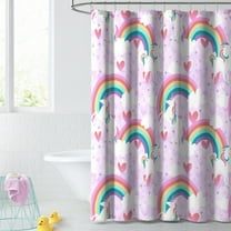 Dream Factory Unicorn Rainbow 72"x72" Bath Shower Curtain, Polyester