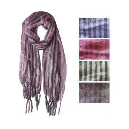 Assorted Stripe Fashion Shinning Scarf for Women - Case of 240