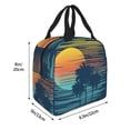 thumbnail image 2 of KLL Palm Trees Print Insulated Lunch Bag Women, Reusable Cute Tote Lunch Box for Adult & Men, Leakproof Cooler Lunch Bags for Work Office Travel Picnic, 2 of 5