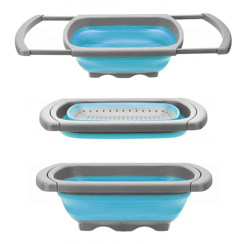 Reactionnx Kitchen Collapsible Colander, Colander Strainer Over The