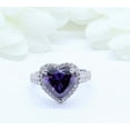 thumbnail image 2 of HeartsAndYou 2.4ct Natural Amethyst Diamond Ring Cluster Accent Halo 14k SOLID White Gold, 2 of 9