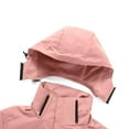 thumbnail image 3 of pxiakgy winter coats for women women's outdoor color splice detachable hat zipper pocket waterproof coat coat for women pink + xl, 3 of 6