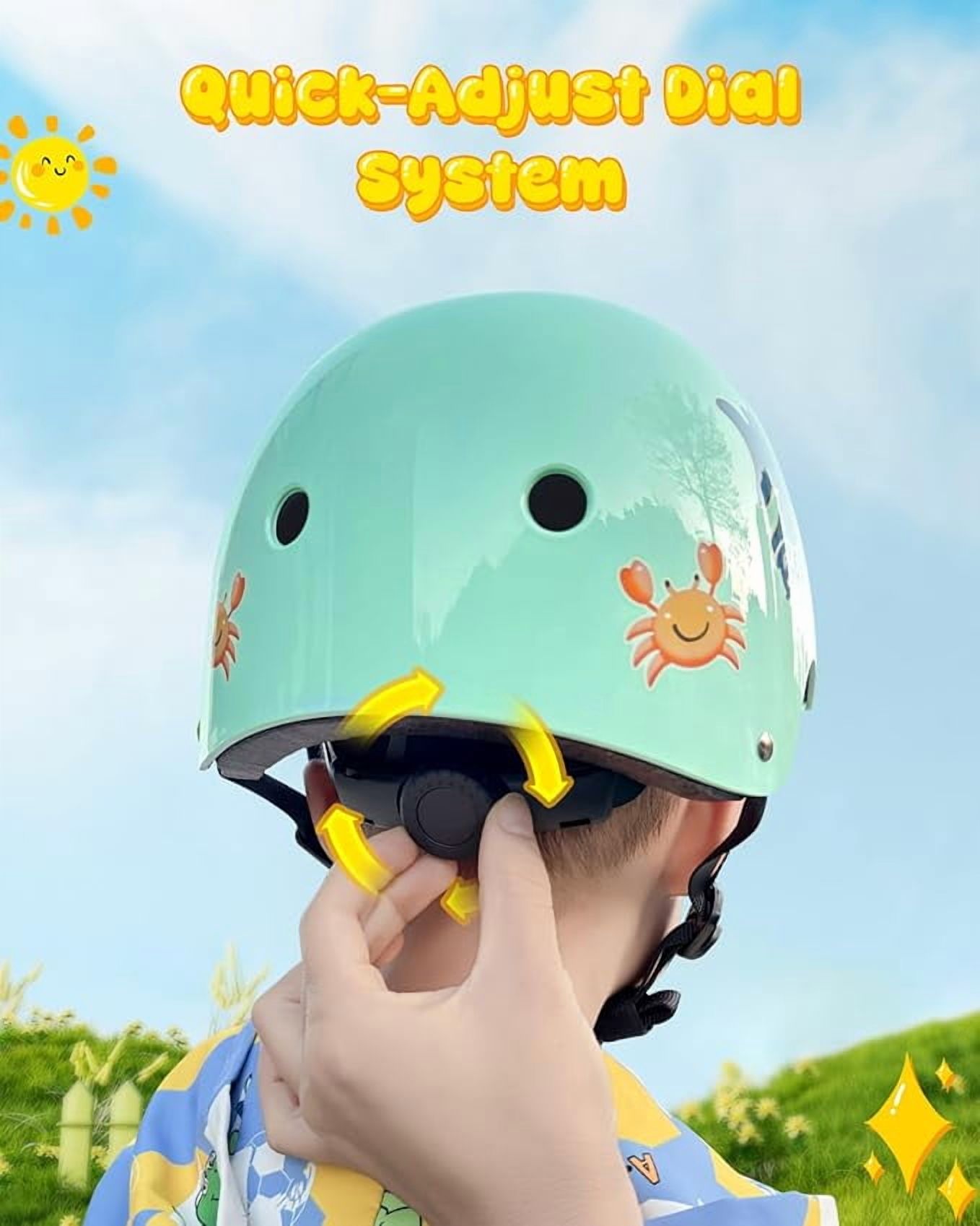 Kids Helmet, Toddler Helmet Adjustable Toddler Bike Helmet Ages 3-8 Years Old Boys Girls Multi-Sports Safety，cyan shark