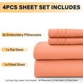 thumbnail image 4 of Lux Decor Collection Twin XL Size 4 Piece Sheets Set - Microfiber Deep Pocket Bed Sheets & Pillowcases - Coral, 4 of 11