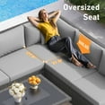 thumbnail image 3 of RADIATA 10-Piece Patio Furniture Set with Fire Pit Table, Outdoor Sectional with 43" 60000 BTU Firepit Table, Double Chaise Lounge, High Back Wicker Outdoor Sectional with Fire Pit Set,Light Gray, 3 of 12