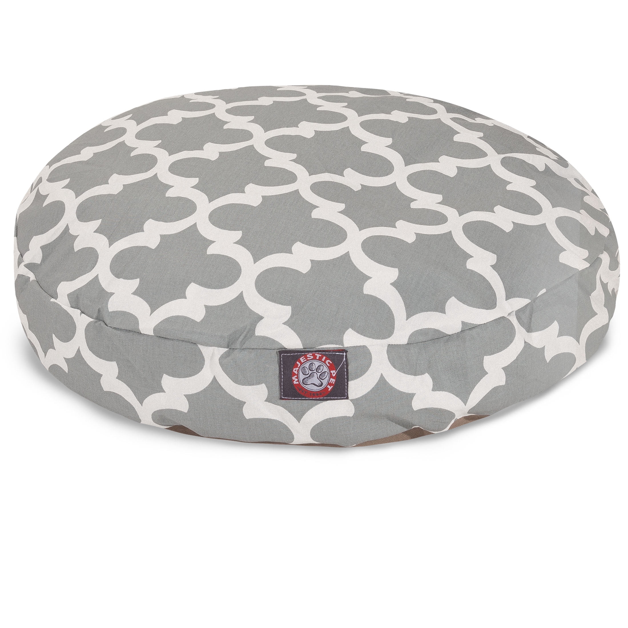 Majestic Pet | Trellis Round Pet Bed For Dogs, Removable Cover, Gray, Large
