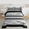 thumbnail image 2 of Feelyou Chic Abstract Grey Queen Comforter Set for Men, Modern Art Striped Bedding Sets, Contemporary Aesthetic Reversible Bedding Comforter Set, Lightweight Room Decor, 3 Pieces, 2 of 8