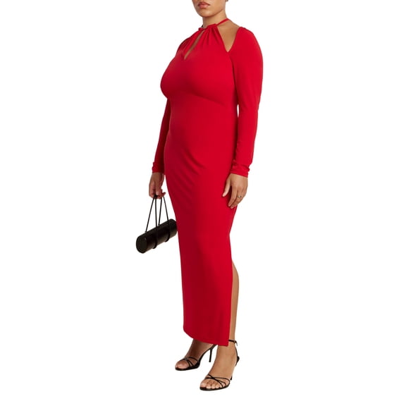 ELOQUII Women's Plus Size Keyhole Front Maxi Dress