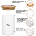 thumbnail image 6 of Kitchen Canisters with Bamboo Lids, Airtight Ceramic Canister Set, Coffee, Sugar, Tea, Flour Storage Containers, Farmhouse Kitchen Decor, 6 of 8
