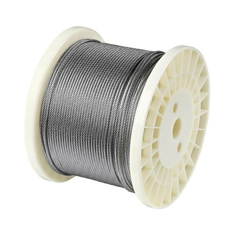 

Yescom 1/8 T316 Stainless Steel Cable Wire Rope 7x7 Aircraft Strand Railing Decking Coil & Reel 600 Ft