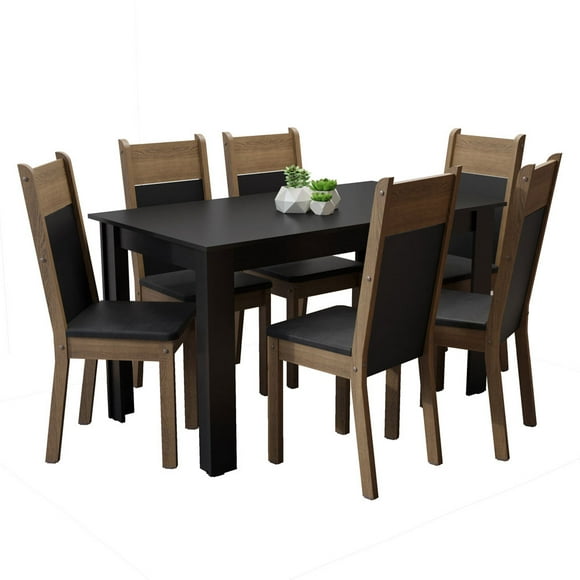 Juego de Comedor con Mesa y 6 Sillas Madesa Medelin NM