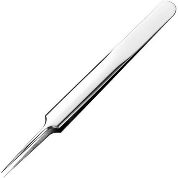 QUUPY Precision Stainless Steel Open Tweezers - Acne & Blackhead Remover - Splinter Removal Tool - Silver, Modern Style