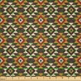 thumbnail image 2 of Ambesonne Ethnic Fabric by the Yard Microfiber, Bohemian Peruvian Geometric, 5 Yards, Taupe Ginger and Rust, 2 of 2
