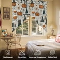 thumbnail image 2 of Swag Curtains Valances for Windows, Vintage Halloween Pattern Short Kitchen Window Curtains Over Sink, Pumpkin Witch Hat Black Cat Cafe Curtains Panel Set Of 2,Rod Pocket, 63 Inches Length, 2 of 8