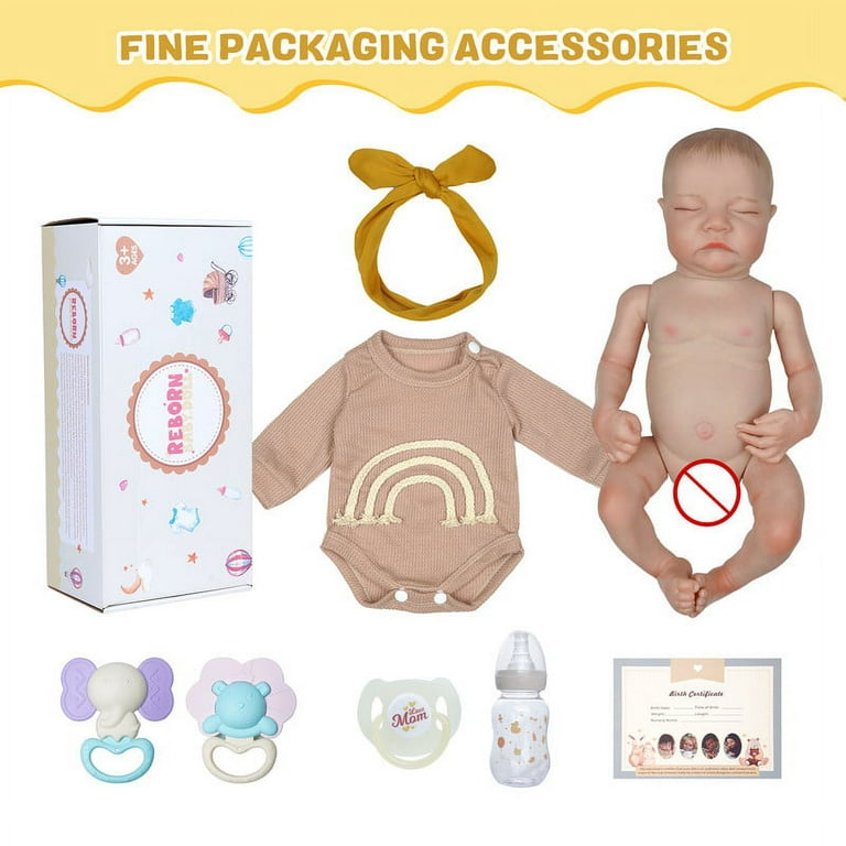 JIZHI Reborn Baby Dolls 17 Inch Realistic Newborn Baby Dolls Real Life Baby Dolls with Toy Accessories Gift for Collection Kids Age 3 Boy