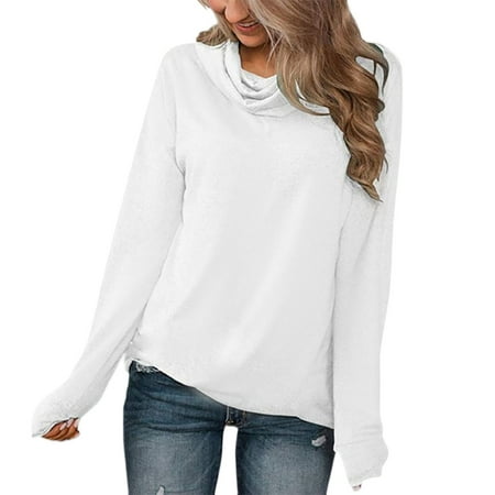 

Womens Casual Long Sleeve Sweatshirt Turtleneck Top Cute Pullover Relaxed Fit Tops T Shirt Women Pack Sport T Shirts Women Long Sleeve T Shirt Women under Scrubs Womens T Shirts for Summer Oversized