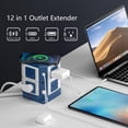 thumbnail image 2 of BESTEK 8 Outlet 6 USB Power Strips Tower, Surge Protector with 10W Wireless Charger & PD20W USB C, 4000Joules, 5ft Cord, Blue, 2 of 8