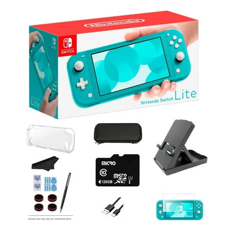 Nintendo Switch Console Lite Console, Turquoise Game Console, 5.5” LCD Touch 1280x720 Screen, 32GB Internal Storage with Extra 128GB External SD Storage 11-in-1 Game Console