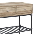 thumbnail image 2 of Ley 47 Inch Wood Sideboard Console Sofa Table, 3 Drawers, Industrial, Oak, 2 of 5