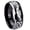 Black 2 Tone Polish Edge, variant on Irish Claddagh Concave Black Tungsten Men Ring 10MM