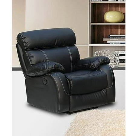 Primo International Chateau Bonded Leather Rocker Recliner, Black