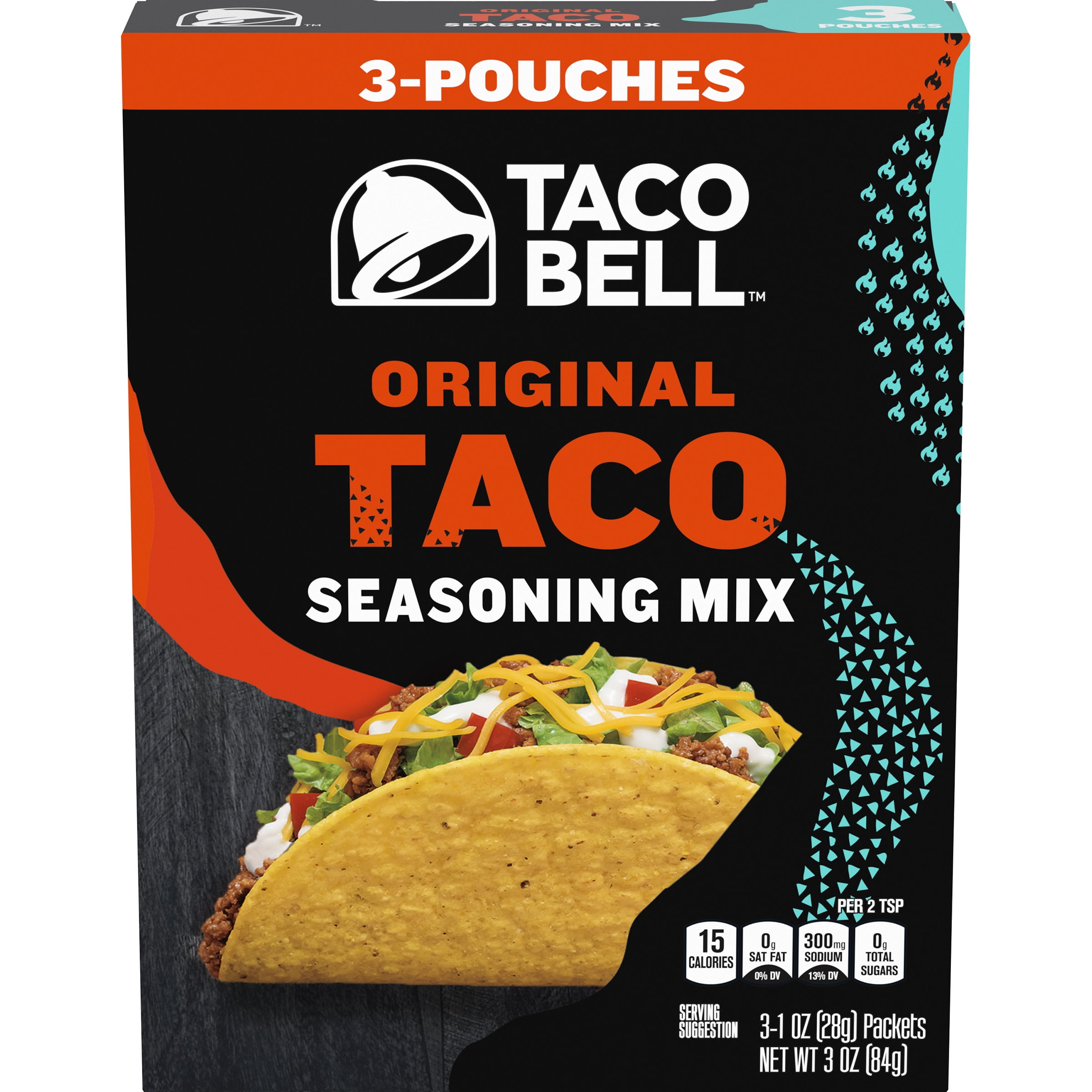 Taco Bell Original Taco Seasoning Mix, 3 ct Box, 1 oz Packets Walmart